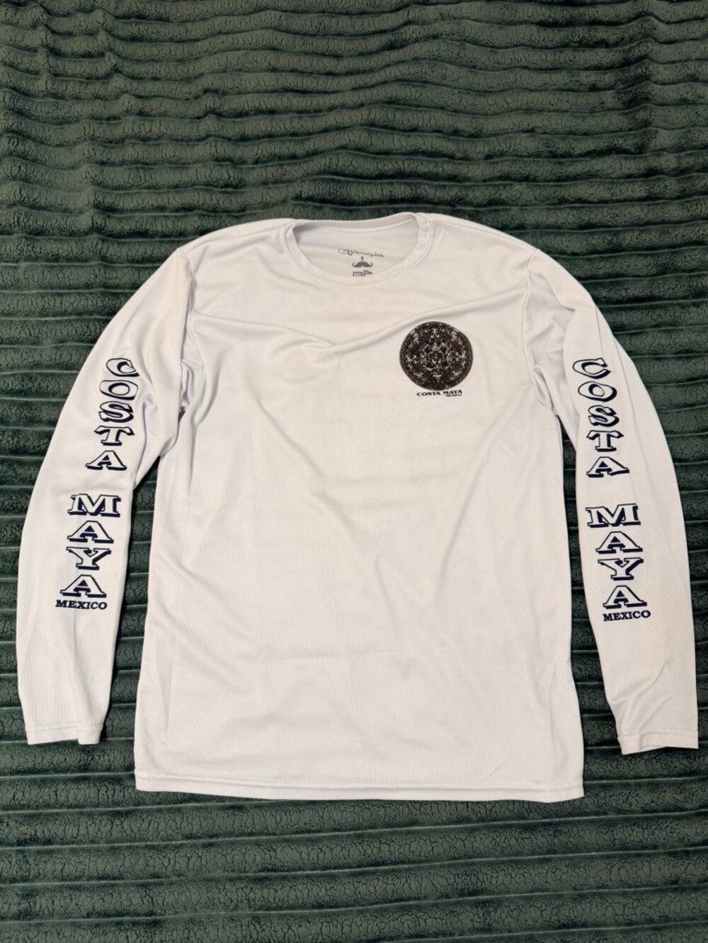 Costa Maya Mexico Long Sleeve Graphic Shirt Men's Large Mayan Artwork Souvenir